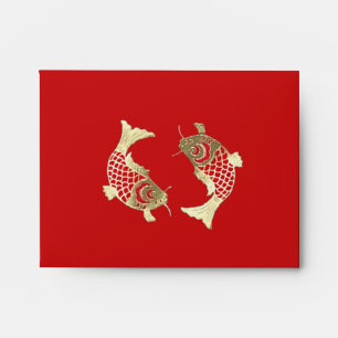 Enveloppes rouges ABUNDANCE Poisson d'or du Nouvel