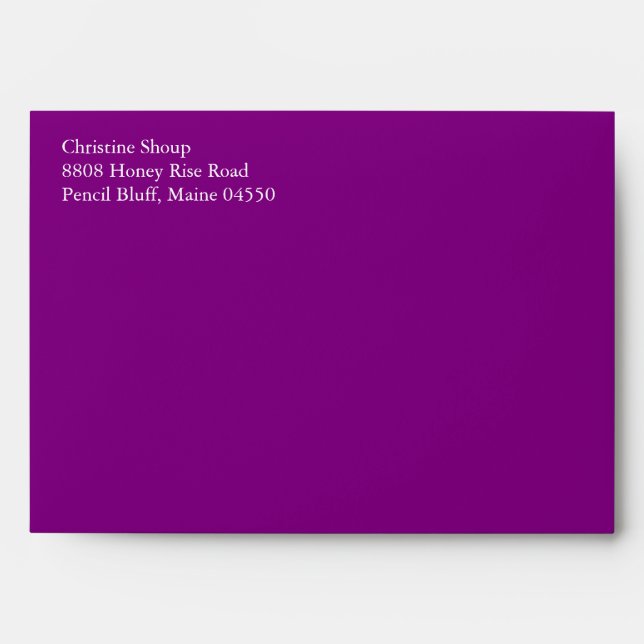 Enveloppes Royal Purple A7 5x7 Avec Adresse De Ret (Devant)