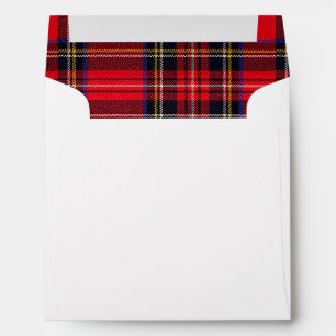 Enveloppes Royal Stewart tartan rouge noir plaid