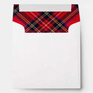 Enveloppes Royal Stewart tartan rouge noir plaid