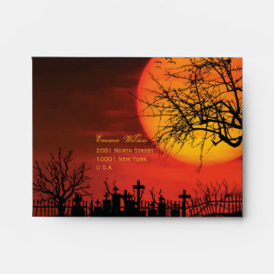 Enveloppes RSVP de mariage nocturne d'Halloween no