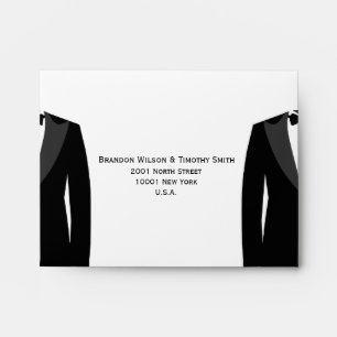 Enveloppes RSVP Noir Et Blanc De Mariage Gay