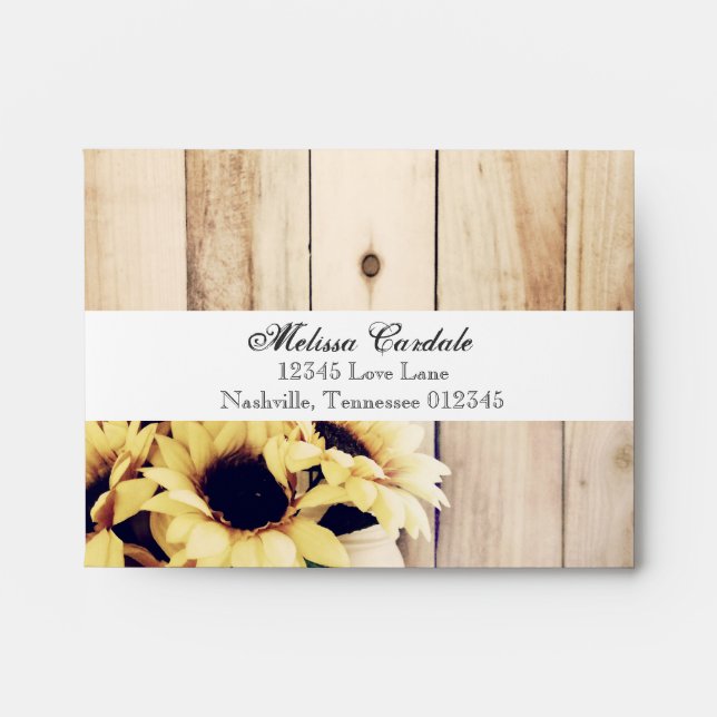 Enveloppes RSVP RSVP RSVP RSVP de tournesol rustiq (Devant)