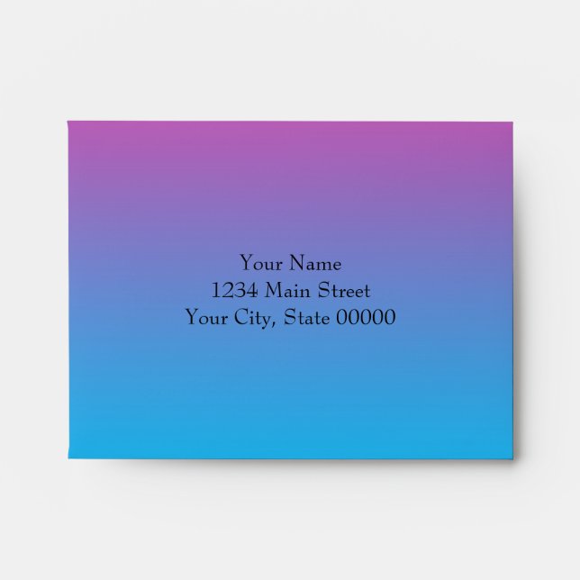 Enveloppes RSVP Turquoise à rose Ombre avec étoile (Devant)