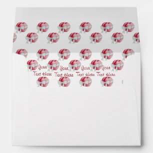 Enveloppes ruban blanc noué autour du coeur d'amour rouge