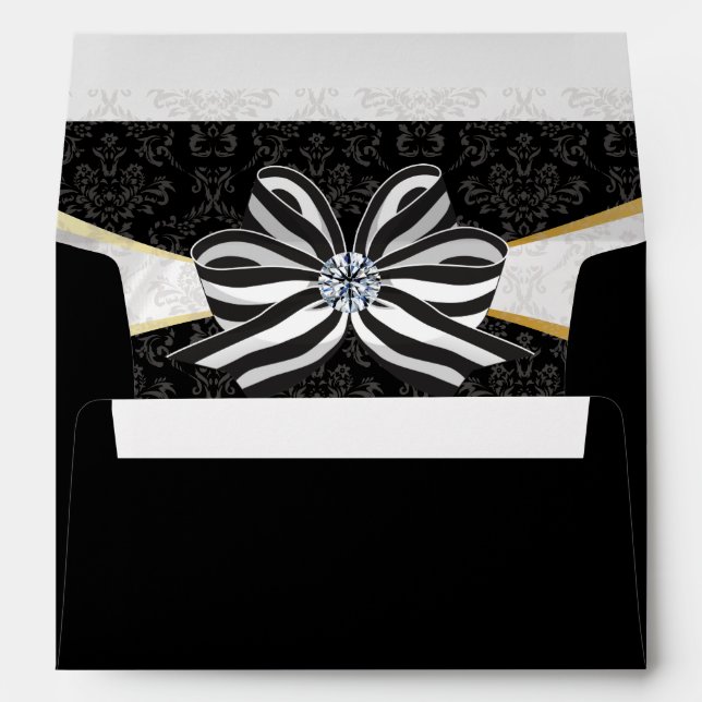 Enveloppes Ruban diamant avec motif Damas (Dos (Bas))