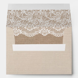 Enveloppes Rustic Country Burlap Élégant Mariage dentelle 5x7