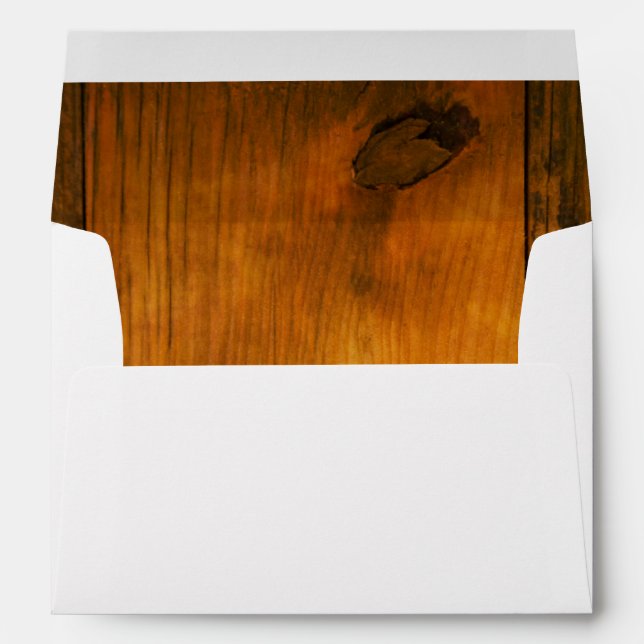 Enveloppes Rustic Country Grange Mariage en bois RSVP (Dos (Bas))