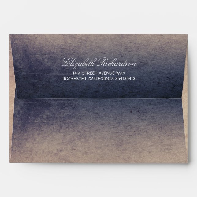 Enveloppes Rustic Navy et Mariage de crème (Dos (Haut rabat))