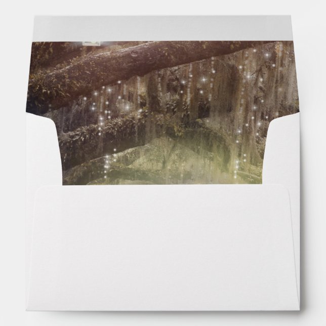 Enveloppes Rustic Woods Enchanted Forest & Lumières Mariage (Dos (Bas))