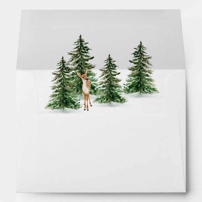 Enveloppes rustiques hivernales pour carte 5x7 (Dos (Bas))