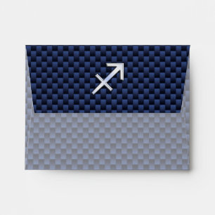 Enveloppes Sagittarius Zodiac Sign on Blue Carbon Fiber Decor