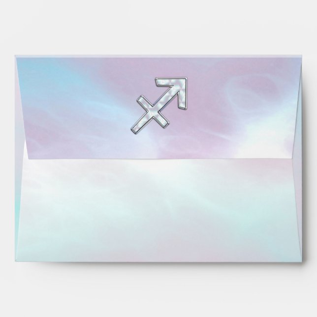 Enveloppes Sagittarius Zodiac signe sur Mère de style perle (Dos (Haut rabat))