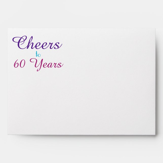 Enveloppes Salutations à 60 ans Anniversaire Élégant (Devant)