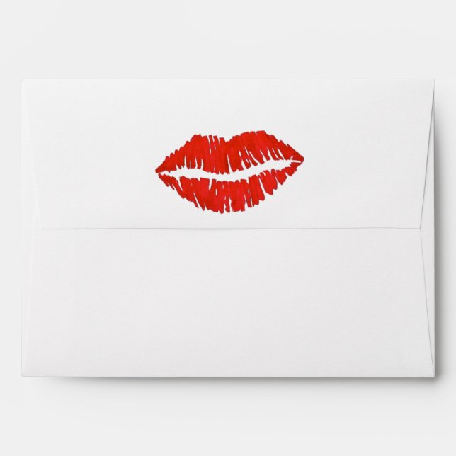 Enveloppes Scellé avec un Kiss SWAK Valentine's Day Red Lips (Dos (Haut rabat))