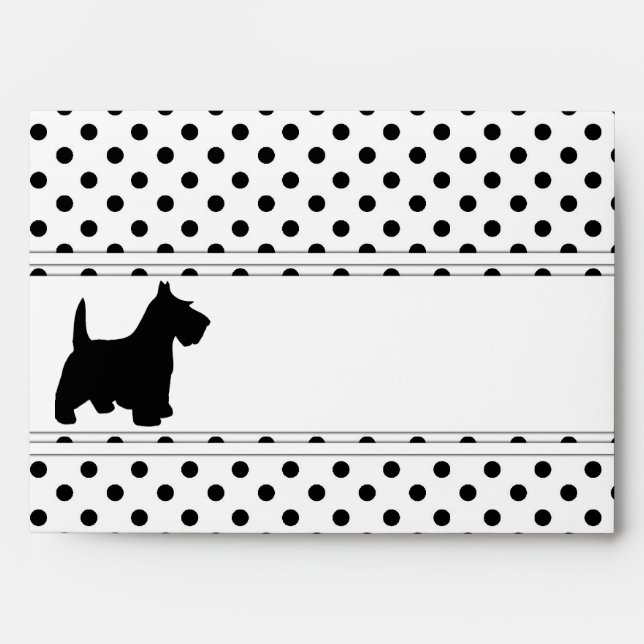 Enveloppes Scottish Terrier Fun Scotty Dog Black and White (Devant)