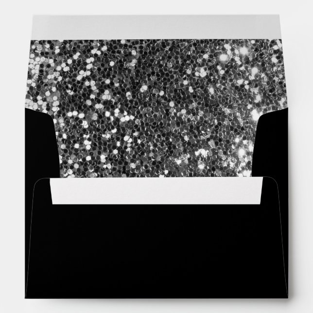 Enveloppes Séquins Noirs et Argent 5x7 (Dos (Bas))
