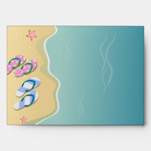Enveloppes Ses tongs sur le mariage sur la plage