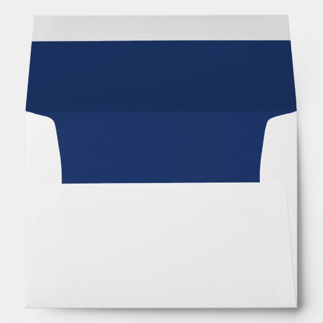 Enveloppes Simple Elegant Mariage bleu marine (Dos (Bas))