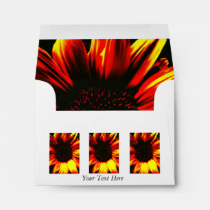 Enveloppes solitaire, grand tournesol jaune contemporain