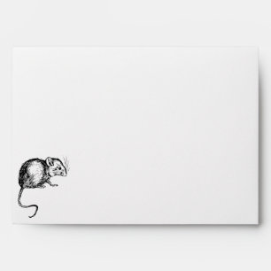 Enveloppes Souris noir et blanc rétro Vintage