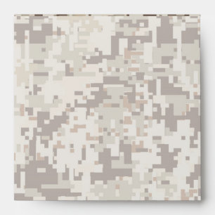 Enveloppes Style désert Camouflage numérique en pixel beige