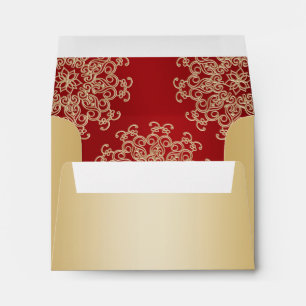 Enveloppes Style or et rouge indien