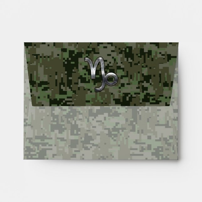 Enveloppes SYMBOLE Zodiaque Capricorne Camouflage numérique v (Dos (Haut rabat))