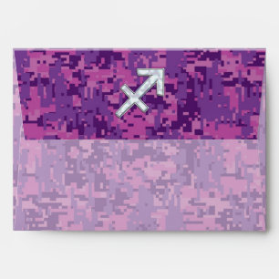 Enveloppes Symbole zodiaque Sagittarius sur Camo numérique Fu