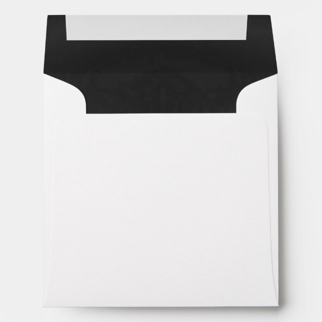 Enveloppes Tableau blanc et noir rayé épousant l'enveloppe (Dos (Bas))