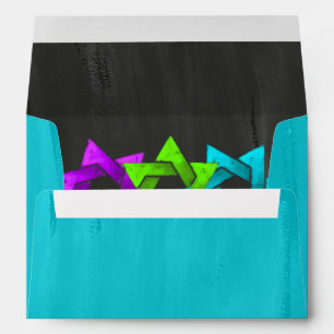 Enveloppes Tableau de bord bat mitzvah rose Turquoise Green S