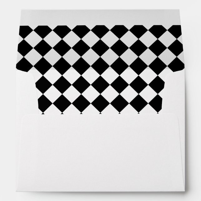 Enveloppes Tableau de bord noir et blanc diagonal (Dos (Bas))