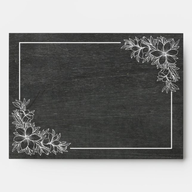 Enveloppes Tableau noir blanc Parties scintillant or floral M (Devant)