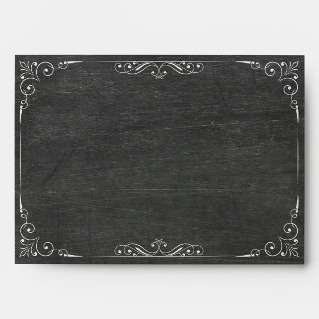 Enveloppes Tableau noir Bordure blanche Mariage de Parties sc (Devant)