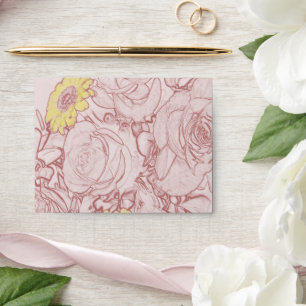 Enveloppes Terra Cotta Bouquet Rose Jaune Daisy