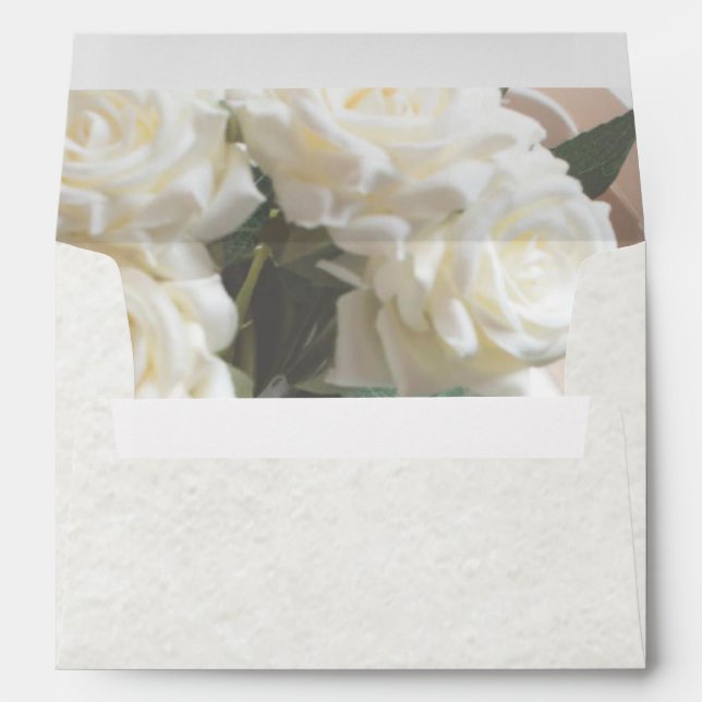 Enveloppes texturées blanches simples avec Roses à (Dos (Bas))