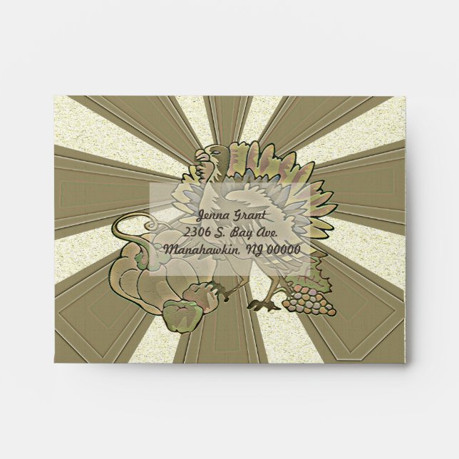 Enveloppes Thanksgiving Turquie sculpté - (Devant)