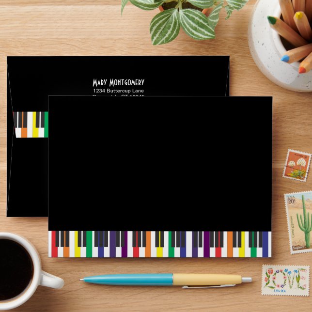 Enveloppes Touches de piano arc-en-ciel (Desk)