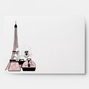 Enveloppes Tour Eiffel Noir Rose Paris Chien Caniche Envelopp