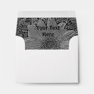 Enveloppes tournesol noir et blanc art moderne original