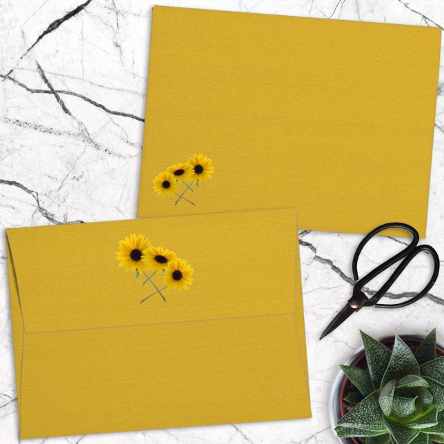 Enveloppes Tournesol triple photo avant Flèche arrière (Créateur téléchargé)