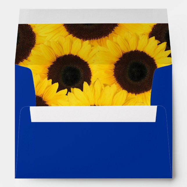 Enveloppes Tournesols sur le bleu (Dos (Bas))