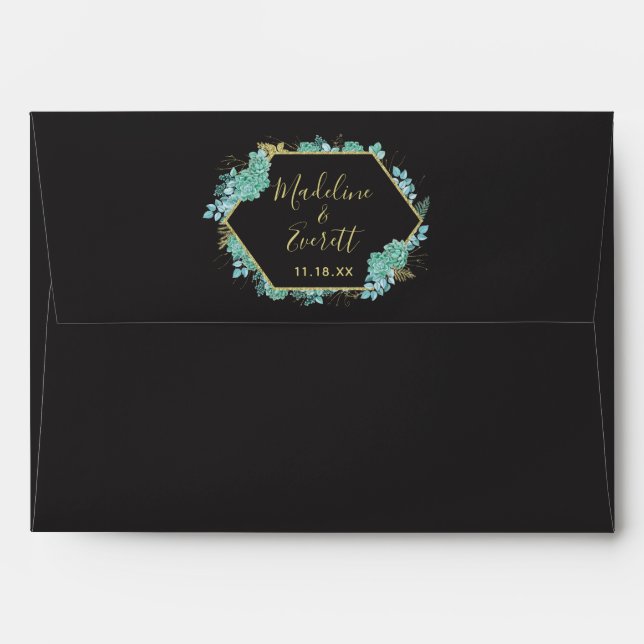 Enveloppes Trame Or Succulente N'importe quel Mariage de coul (Dos (Haut rabat))