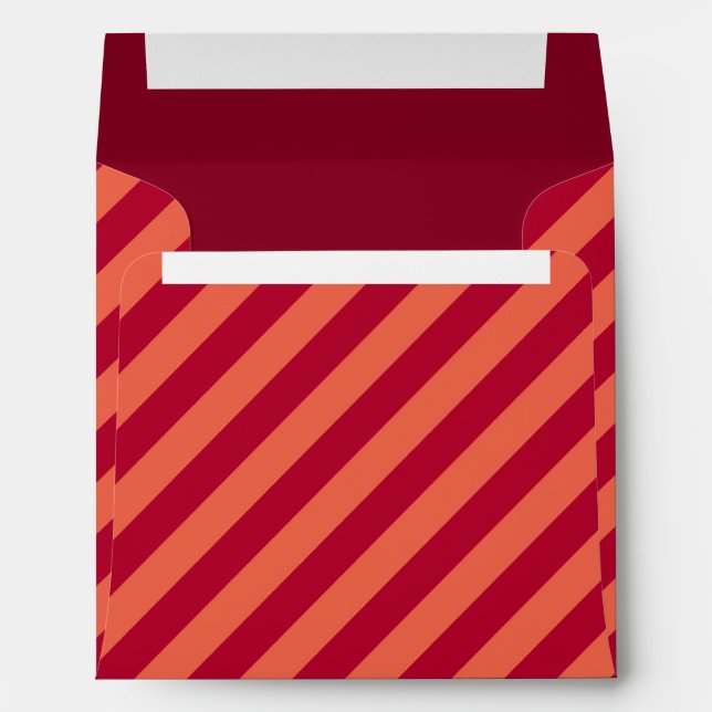 Enveloppes triées carrés 5x5 rouges et orange (Dos (Bas))