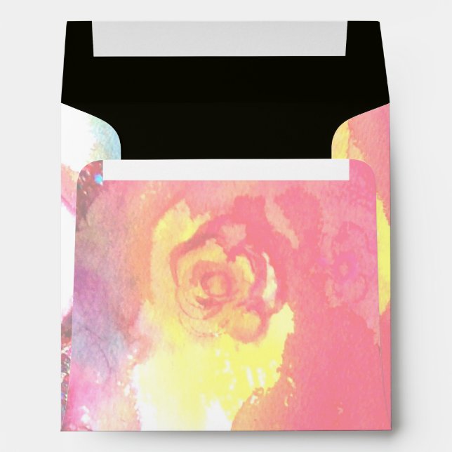 Enveloppes TROISIÈME MASQUE, détail rose rouge jaune (Dos (Bas))