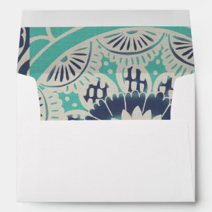 Enveloppes Tuile bleue III de batik