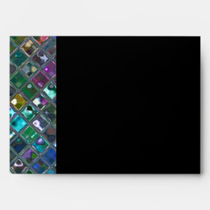 Enveloppes Tuiles de Glitz 2 Multicolores A7 noir bande latér