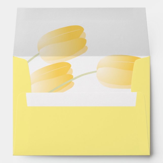 Enveloppes Tulipes Jaunes Ressortissent Floral Auto-Adressé (Dos (Bas))