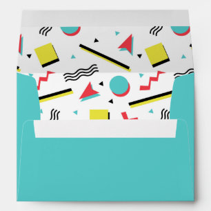 Enveloppes Turquoise avec revêtement Motif des années 90