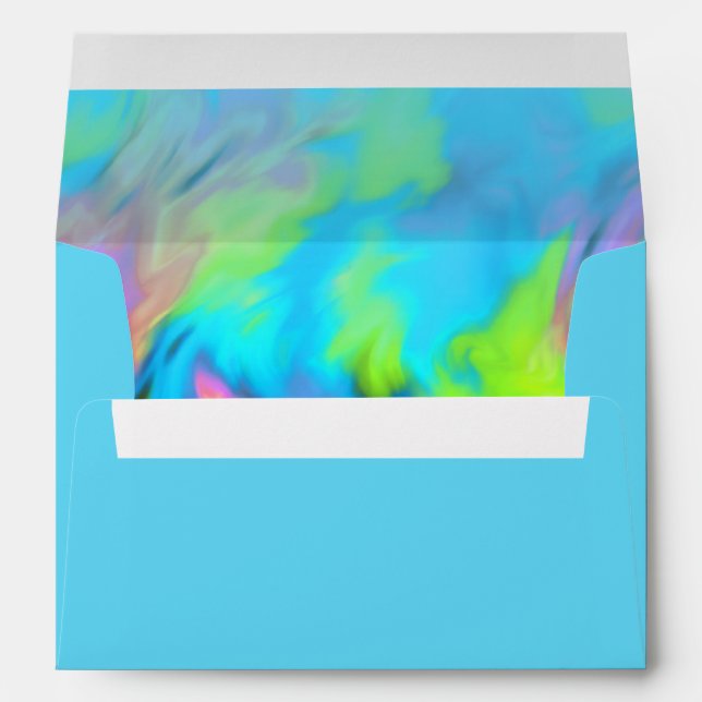 Enveloppes Turquoise Blue Lime Pink Tie Dye (Dos (Bas))